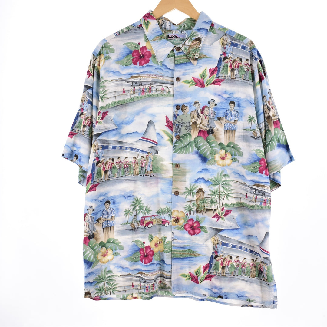 80s-90'S Reyn Spooner Diamond Head Tag All-Over Rayon Hawaiian Aloha Shirt Men's XL /eaa335047