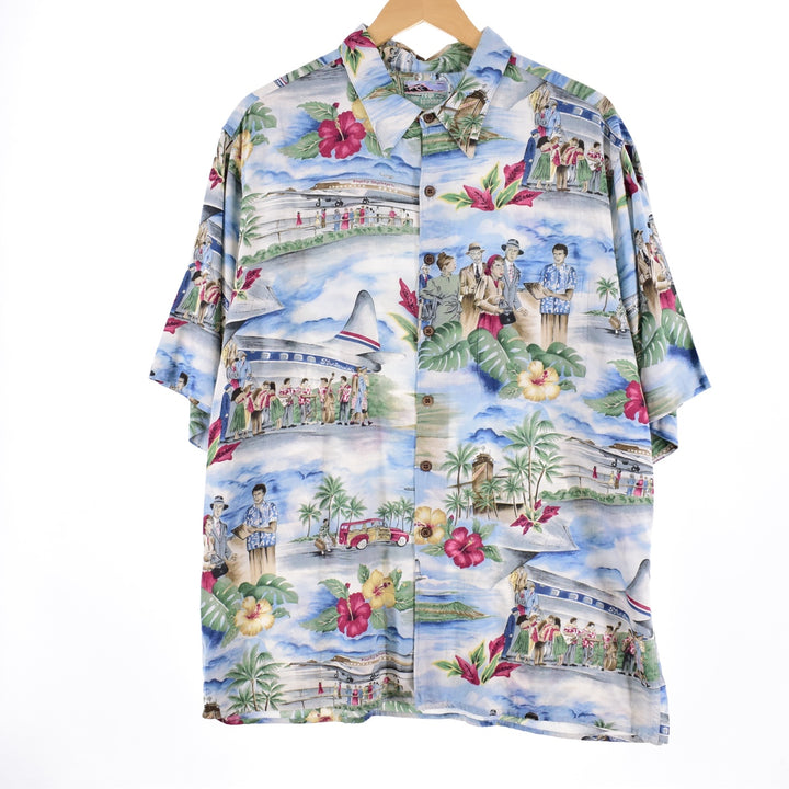80s-90'S Reyn Spooner Diamond Head Tag All-Over Rayon Hawaiian Aloha Shirt Men's XL /eaa335047