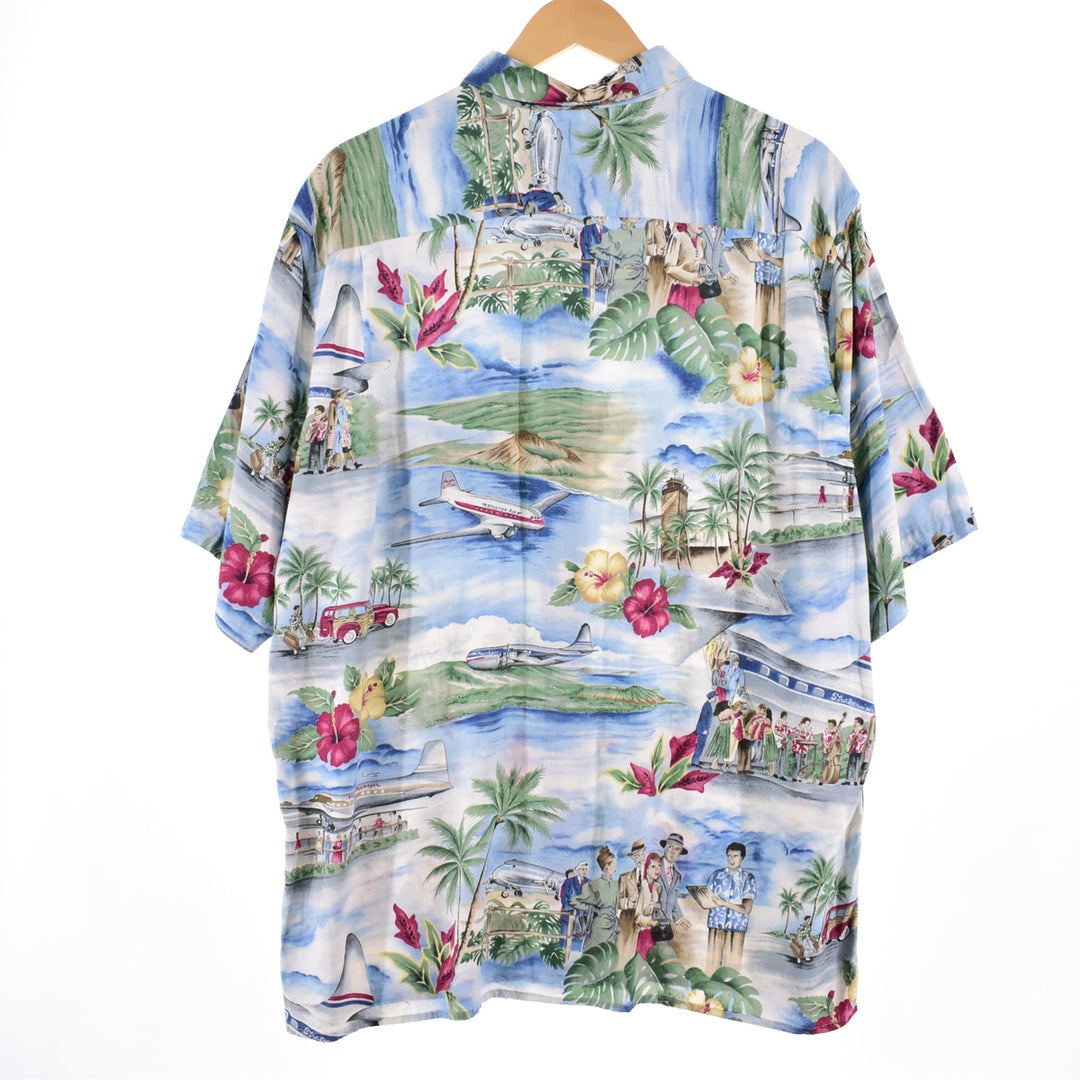 80s-90'S Reyn Spooner Diamond Head Tag All-Over Rayon Hawaiian Aloha Shirt Men's XL /eaa335047