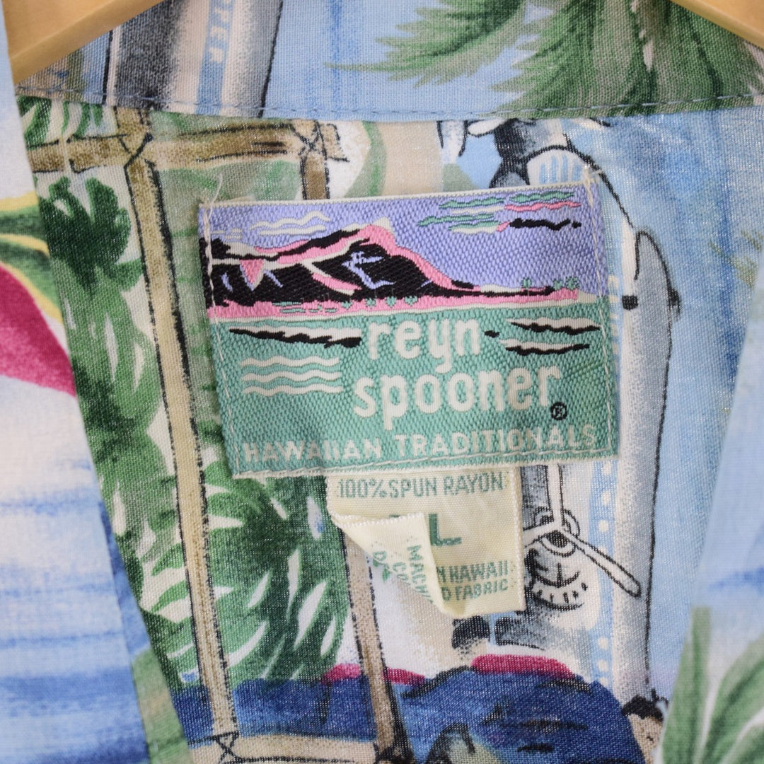 80s-90'S Reyn Spooner Diamond Head Tag All-Over Rayon Hawaiian Aloha Shirt Men's XL /eaa335047