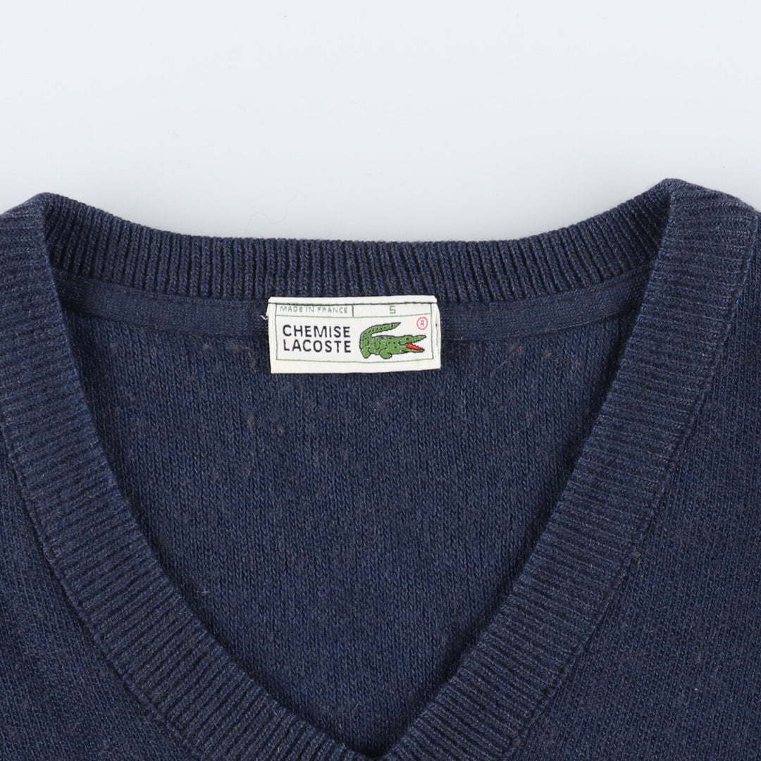 80'S Lacoste LACOSTE CHEMISE French Lacoste V-neck wool knit sweater Made in France Men's XL Vintage /eaa335319