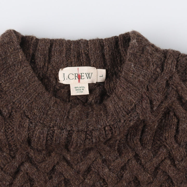 90'S J.Crew Cable Knit Wool Knit Sweater Men's XL Vintage /eaa335391