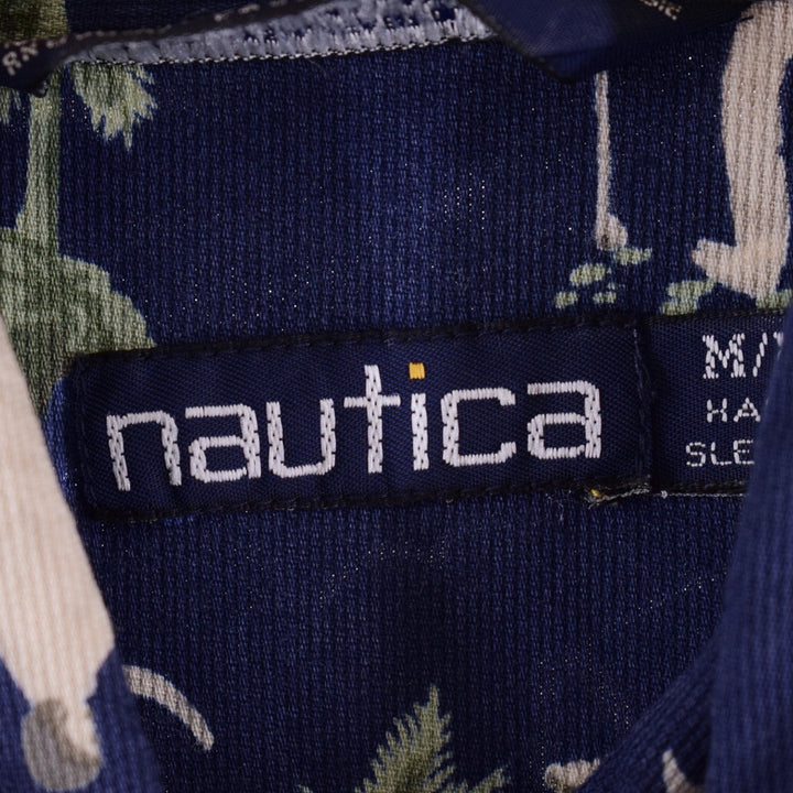 NAUTICA All-over Print Short Sleeve Button-Down Shirt, Men's L /eaa335714