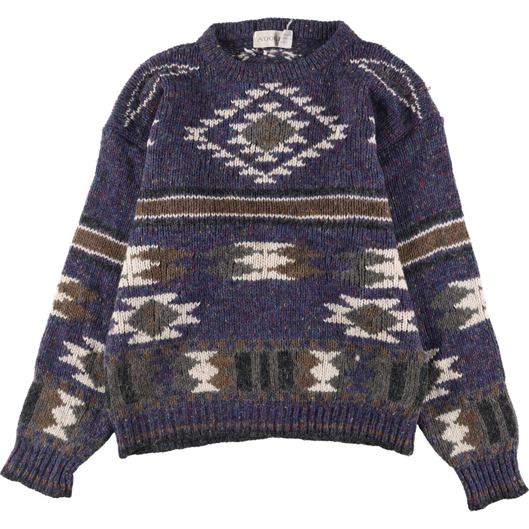 ADOLFO Nordic Pattern Wool Knit Sweater Men's M /eaa335809