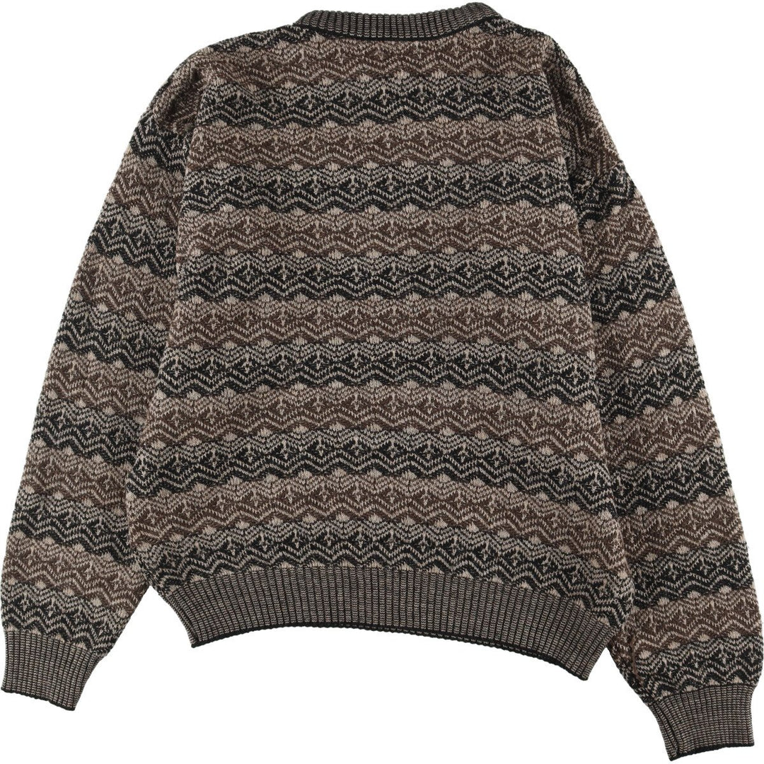 KNIGHTS BRIDGE All-over Pattern Acrylic Knit Sweater, Men's XL acrylic multicolor Vintage Second Hand
