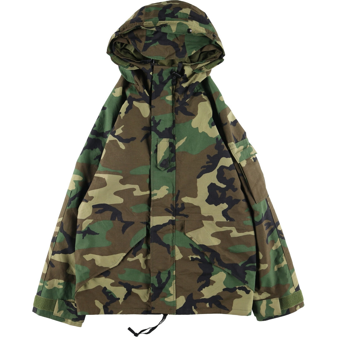 1998 delivery, genuine US military item, ECWCS 1st GEN late model woodland camo military Gore-Tex parka, made in USA, SMALL-REGULAR, men's M /eaa335874