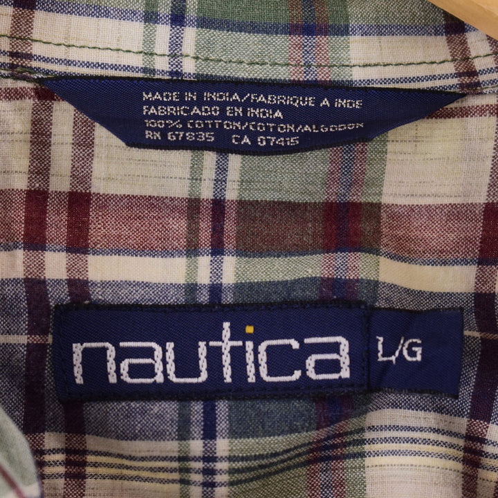 NAUTICA Short Sleeve Button Down Check Shirt Men's XL /eaa336091