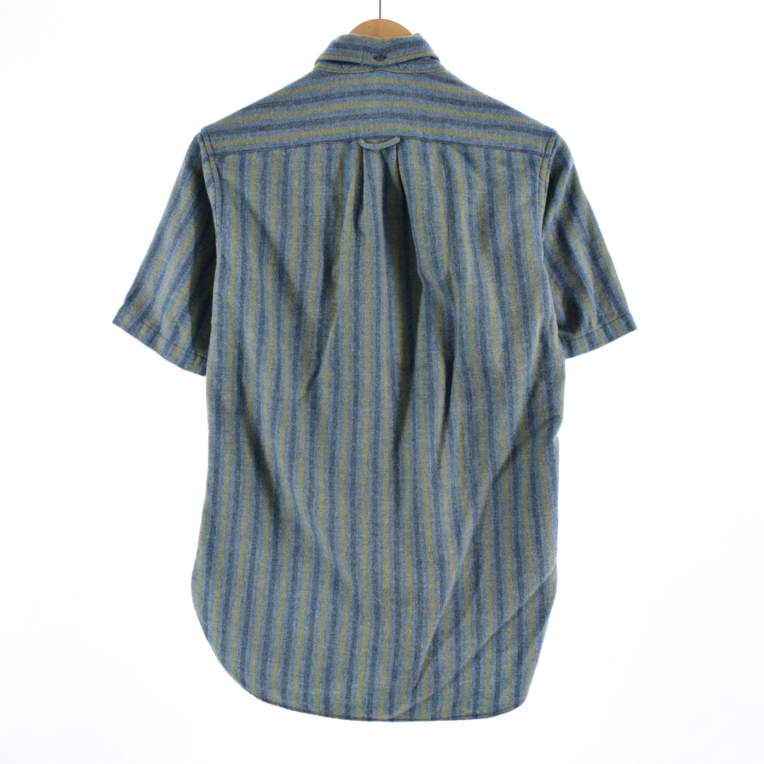 WOOLRICH Stripe Pattern Short Sleeve Button-Down Wool Shirt Men's S /eaa336142