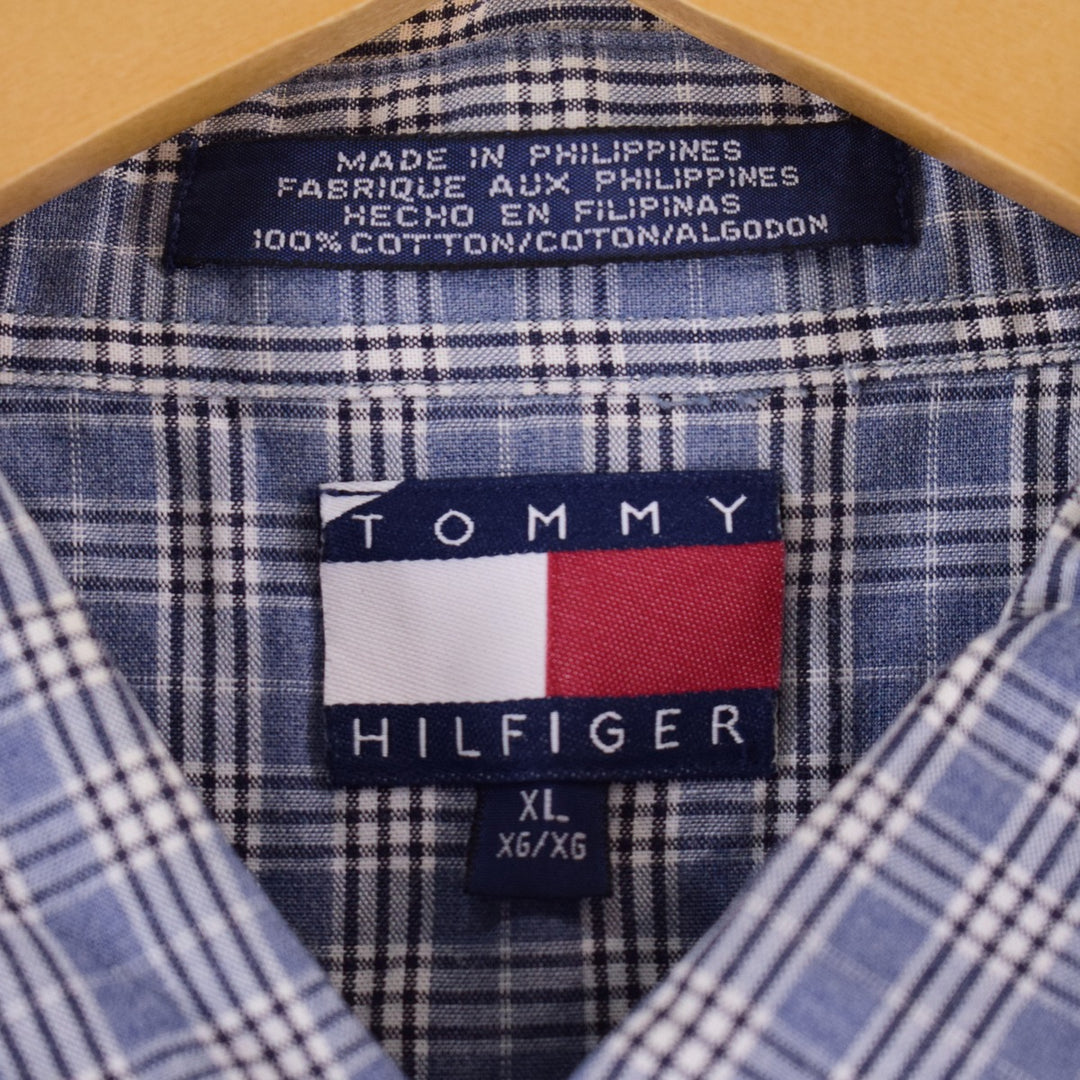 90'S Tommy Hilfiger short sleeve check shirt men's XL vintage /eaa336293