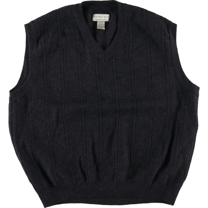 CUTTER and BUCK V-neck wool knit vest, men's L /eaa336483