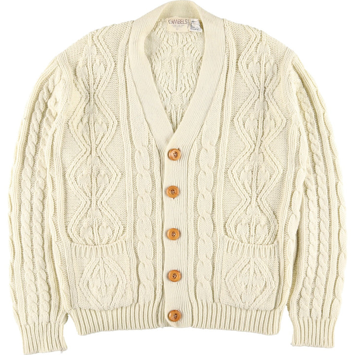 GIMBELS Fisherman Aran Knit Cardigan Men's L /eaa336486