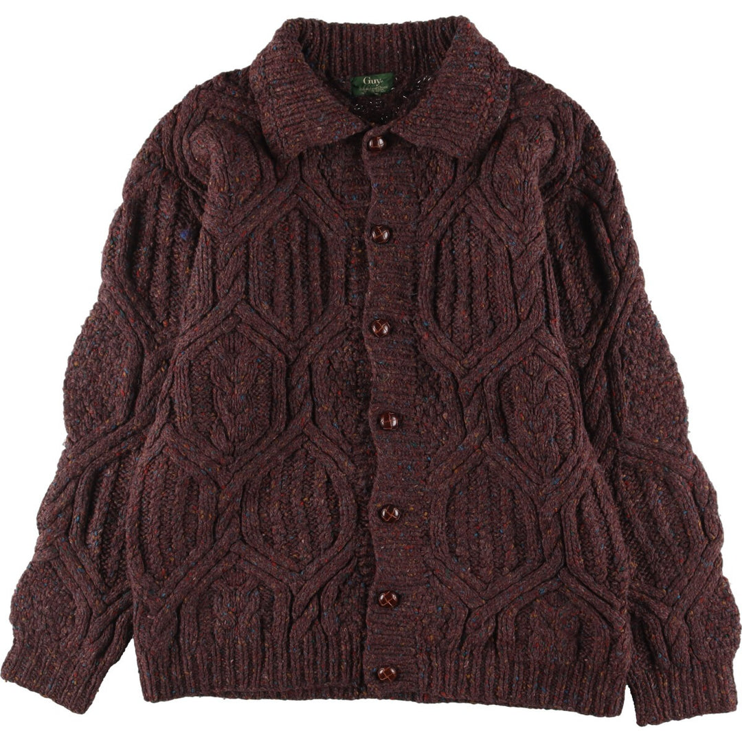 GUY All-over Pattern Wool Knit Cardigan Men's XL /eaa336865