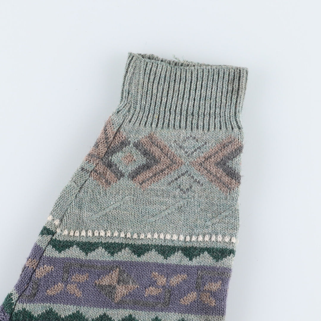 Teen Mountain All-over Print Acrylic Knit Sweater, Men's L unknown Green type dark green Vintage Second Hand