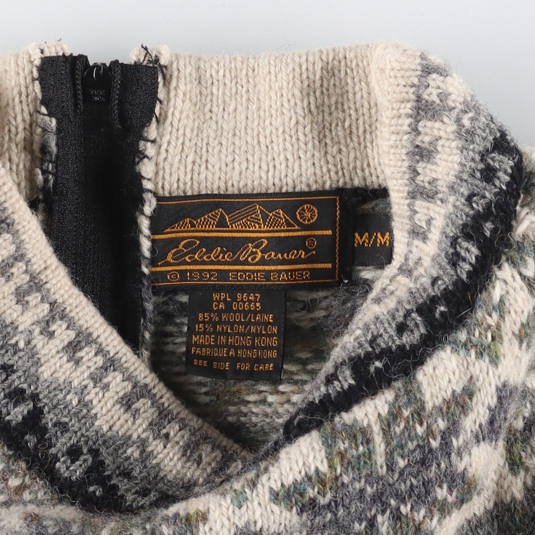 80s-90'S Eddie Bauer Mock Neck Nordic Sweater Women's Medium Vintage / eaa337600