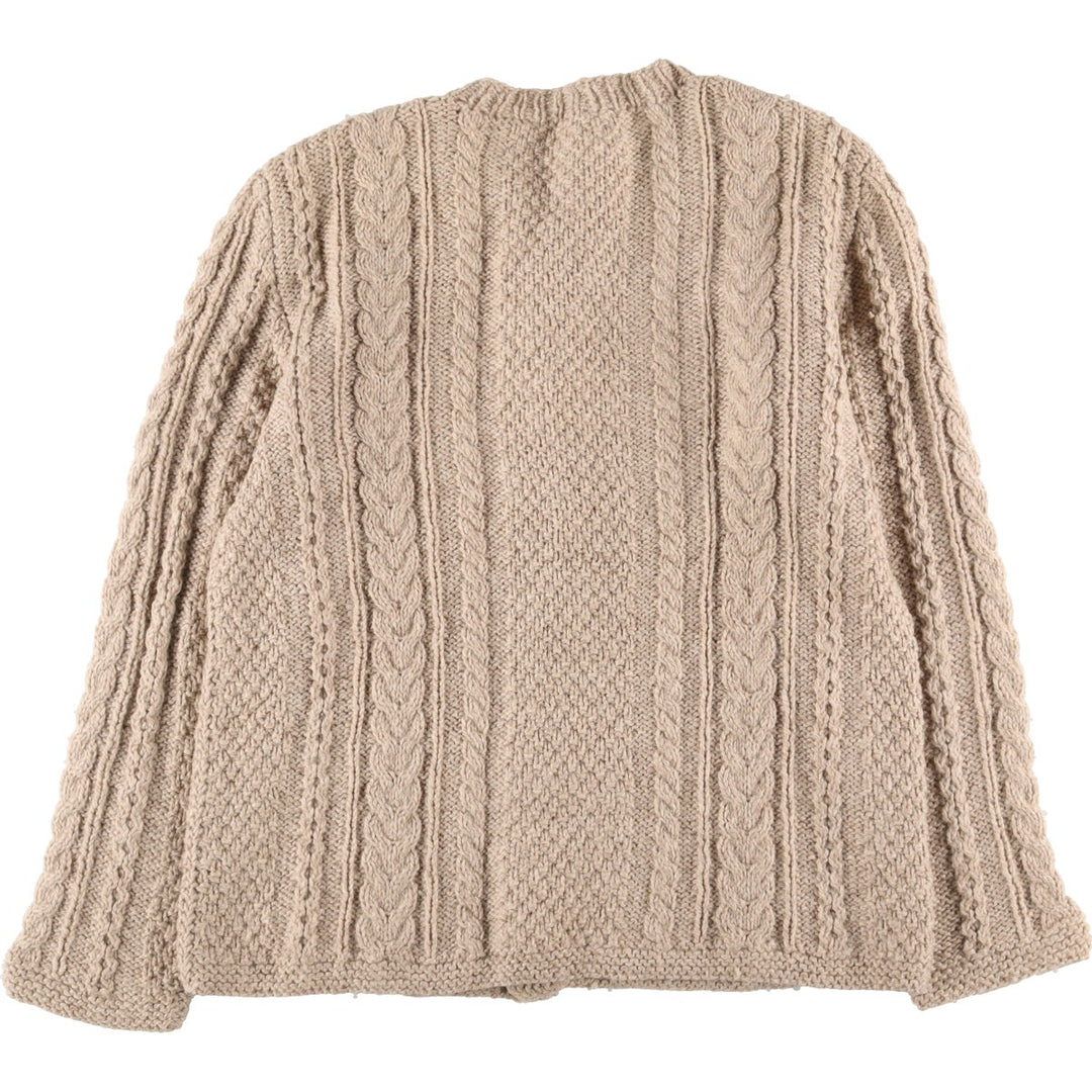 Cable knit wool knit cardigan, men's L /eaa337606