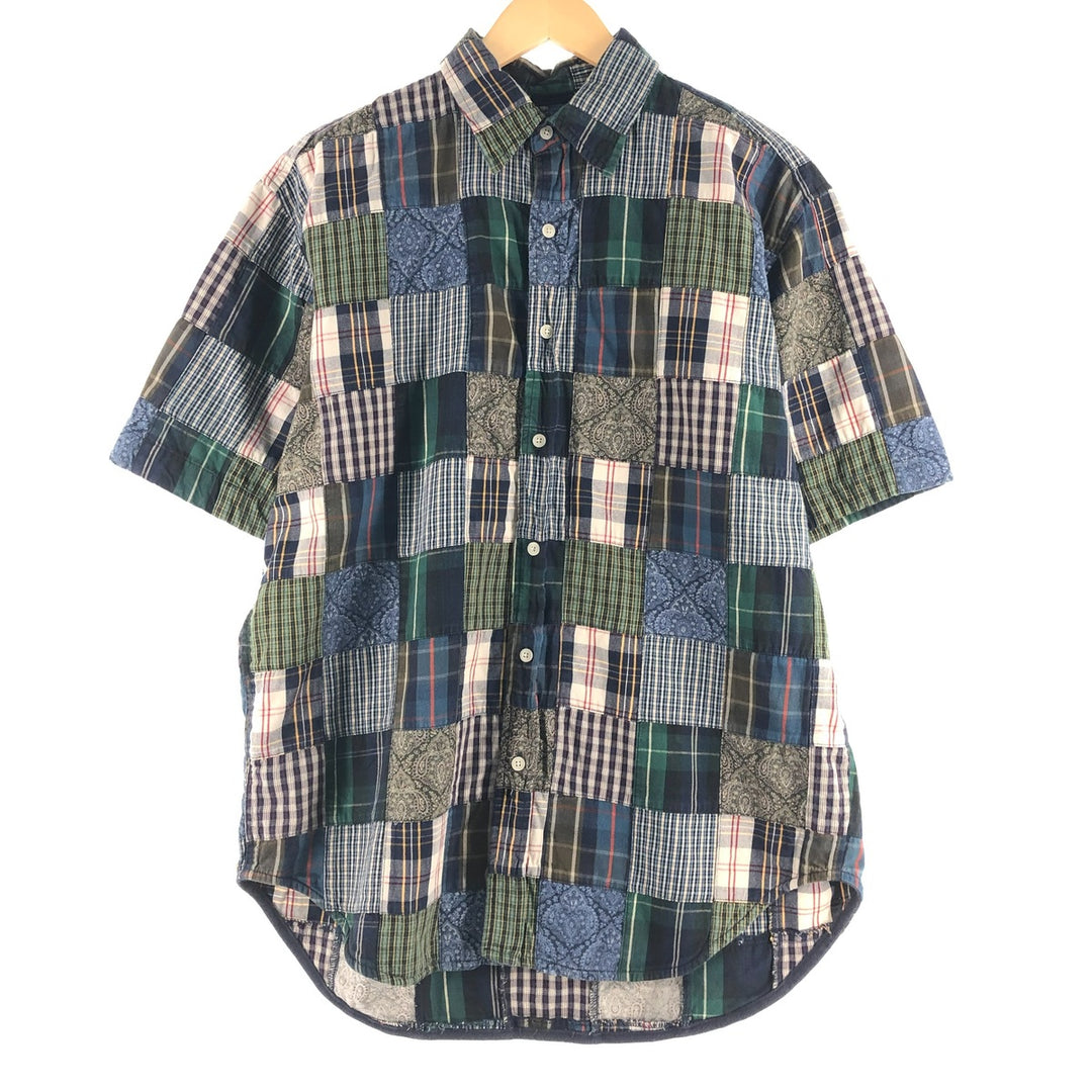 GAP Patchwork Short Sleeve Cotton Shirt Men's L /eaa337763