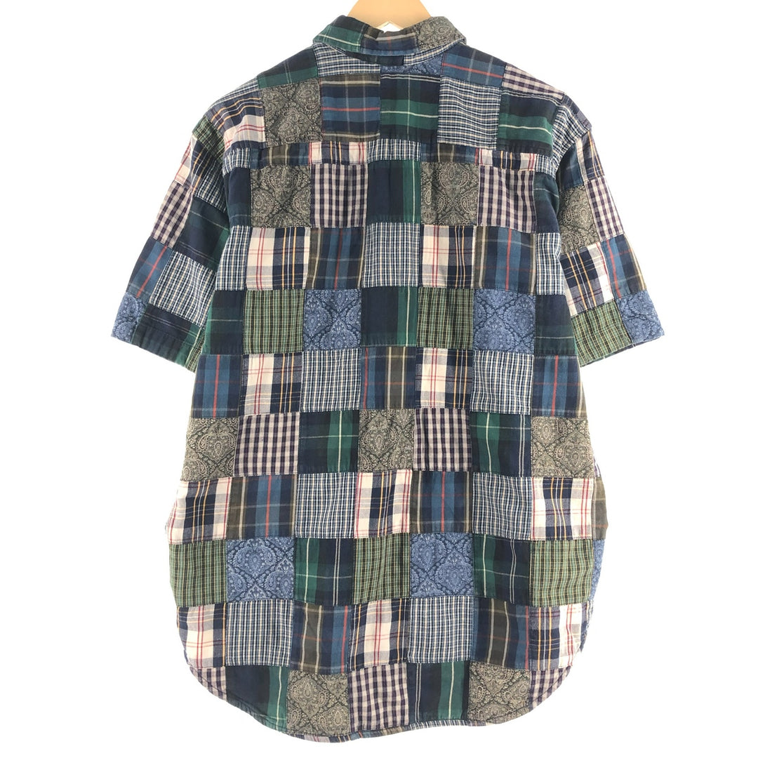 GAP Patchwork Short Sleeve Cotton Shirt Men's L /eaa337763