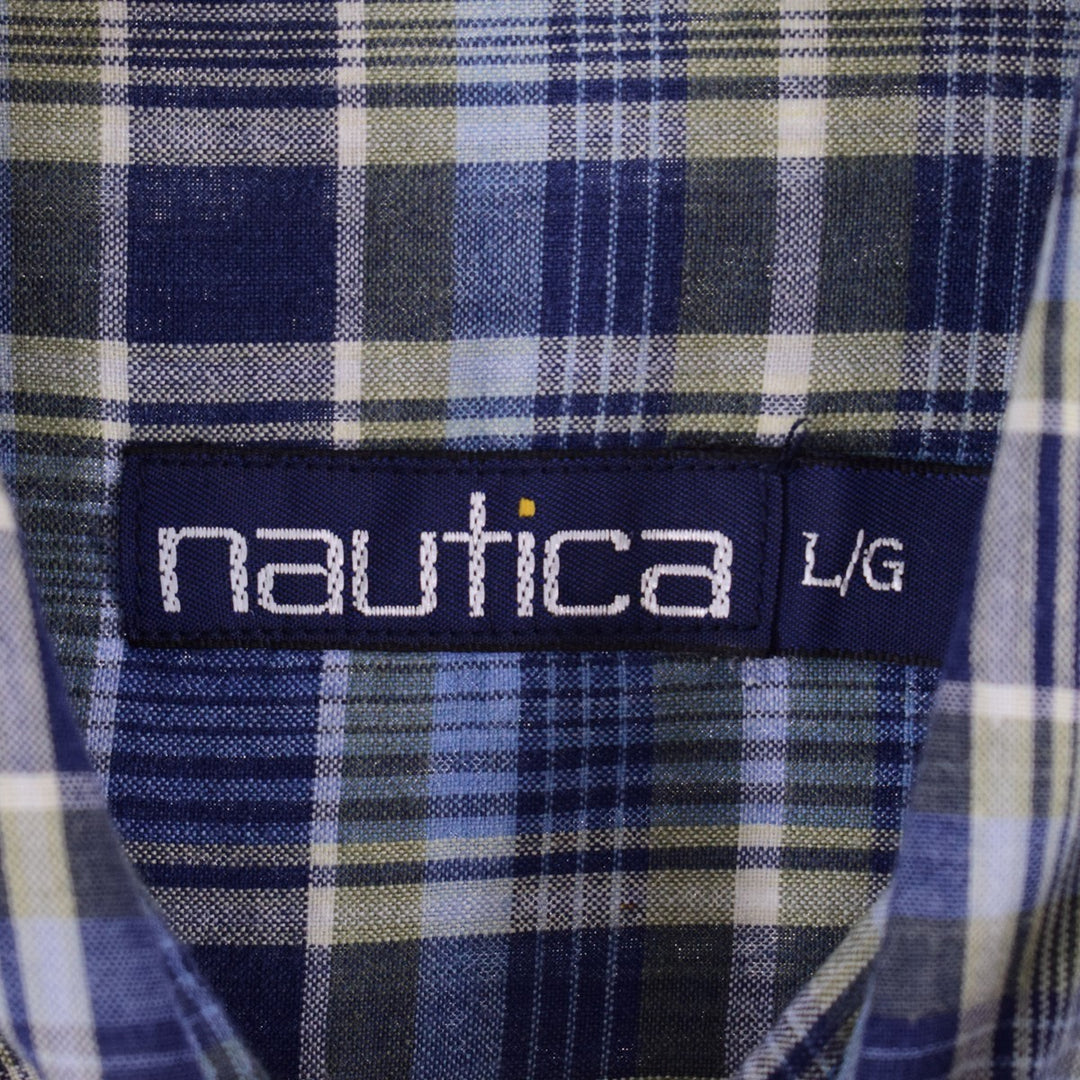 NAUTICA Short Sleeve Button Down Check Shirt Men's XL /eaa338293