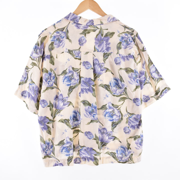 GAP All-over floral print short sleeve open collar rayon shirt for women, XL size [Eluru] /eaa338326