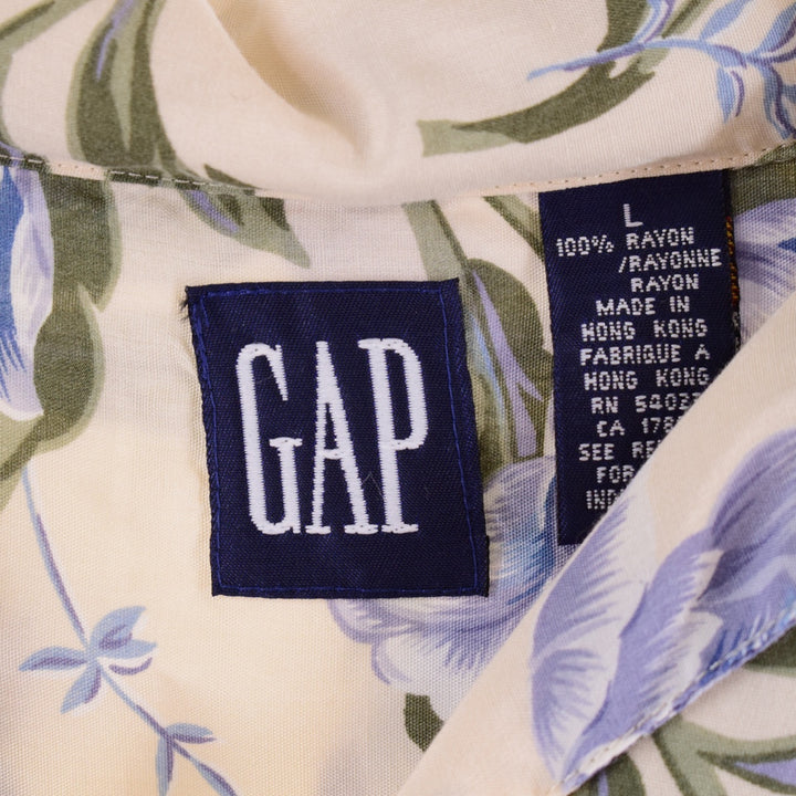 GAP All-over floral print short sleeve open collar rayon shirt for women, XL size [Eluru] /eaa338326