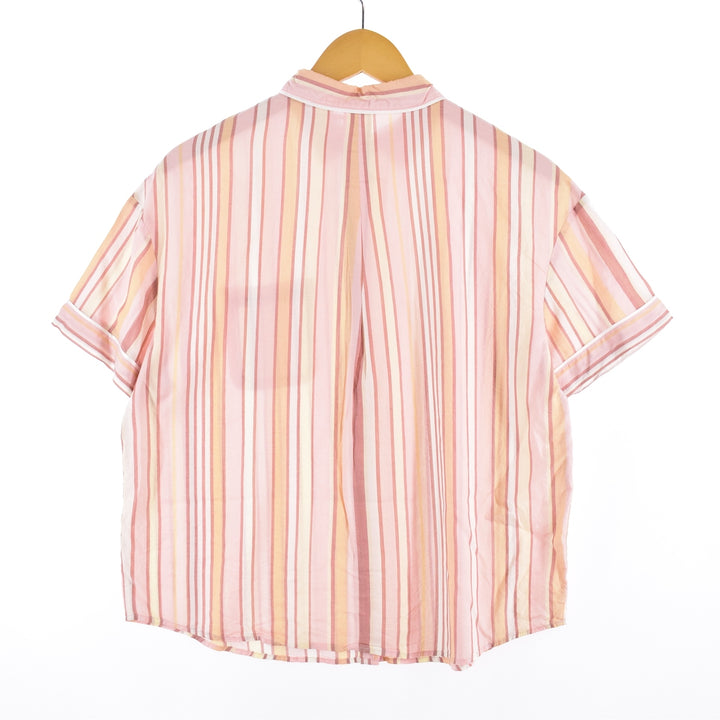 STARS ABOVE Stripe Pattern Multi-Stripe Short Sleeve Pajama Shirt Women's M [Eluru] /eaa338340