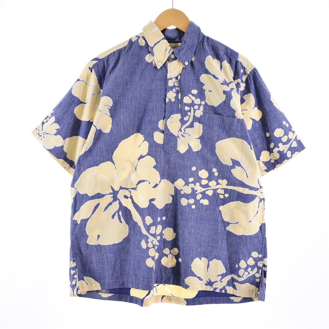 Reyn Spooner Hibiscus Pattern Pullover Button-down Hawaiian Aloha Shirt Made in Hawaii Men's L /eaa339274