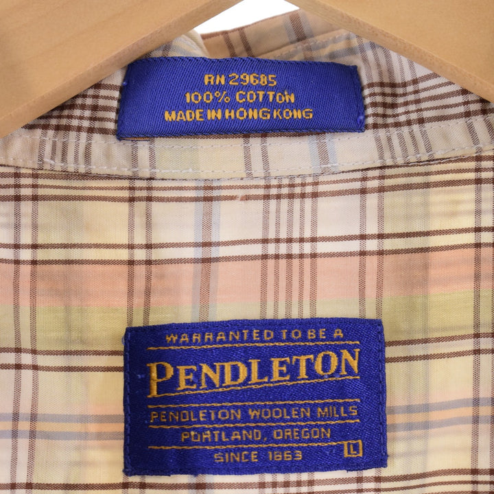 Pendleton PENDLETON Short Sleeve Button Down Check Shirt Men's XXL /eaa339512