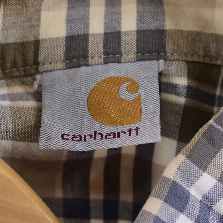 Carhartt Short Sleeve Button Down Check Shirt Men's XL /eaa339604