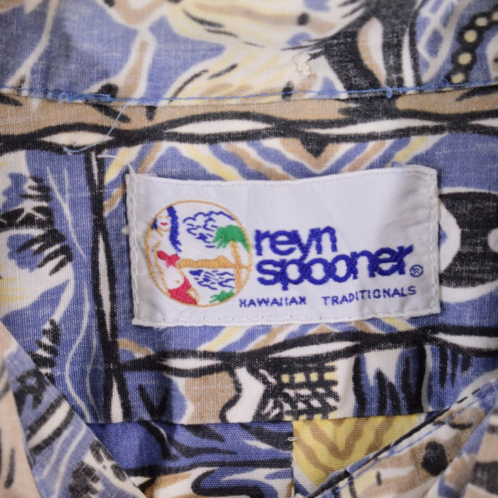 90'S Reyn Spooner Swimsuit Tag Bikini Tag All-Over Print Button-Down Hawaiian Aloha Shirt Men's L /eaa339637