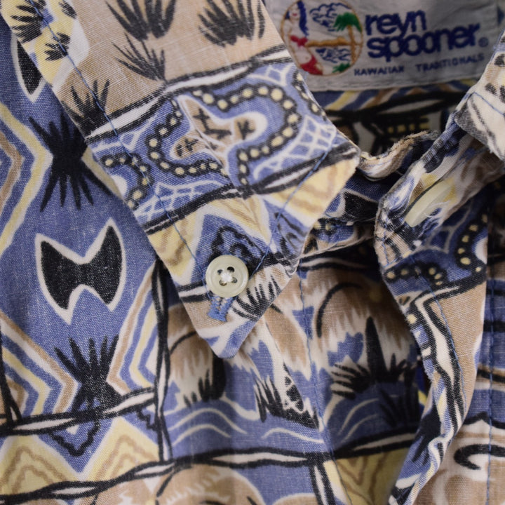 90'S Reyn Spooner Swimsuit Tag Bikini Tag All-Over Print Button-Down Hawaiian Aloha Shirt Men's L /eaa339637