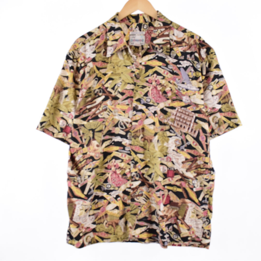 Reyn Spooner All-over Print Open Collar Button-Down Hawaiian Aloha Shirt Made in Hawaii Men's L /eaa339643