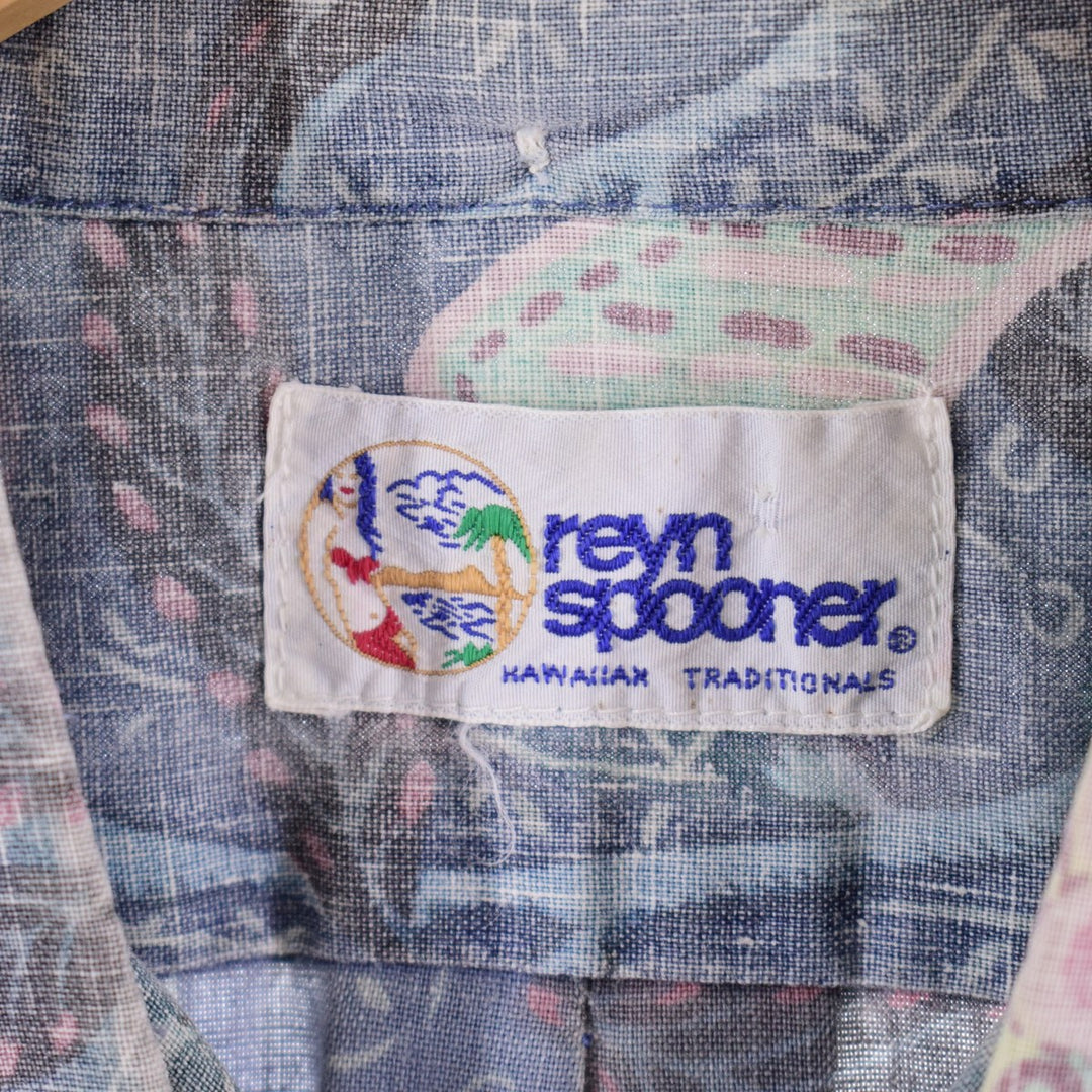 90'S Reyn Spooner Swimsuit Tag Bikini Tag All-Over Print Pullover Button-Down Hawaiian Aloha Shirt Men's L /eaa339791