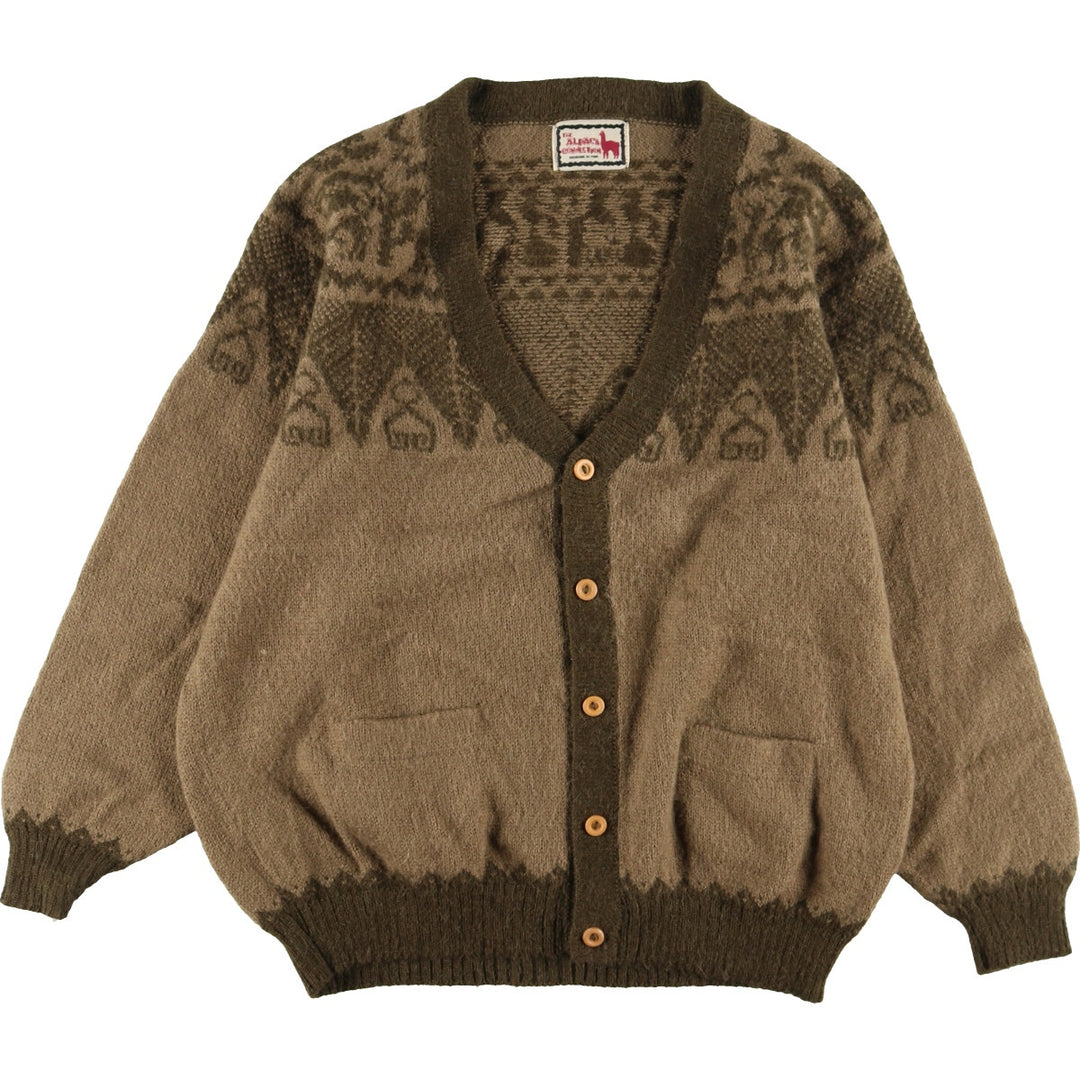 THE ALPACA CONNECTION All-over Print Alpaca Knit Cardigan Men's L /eaa340239