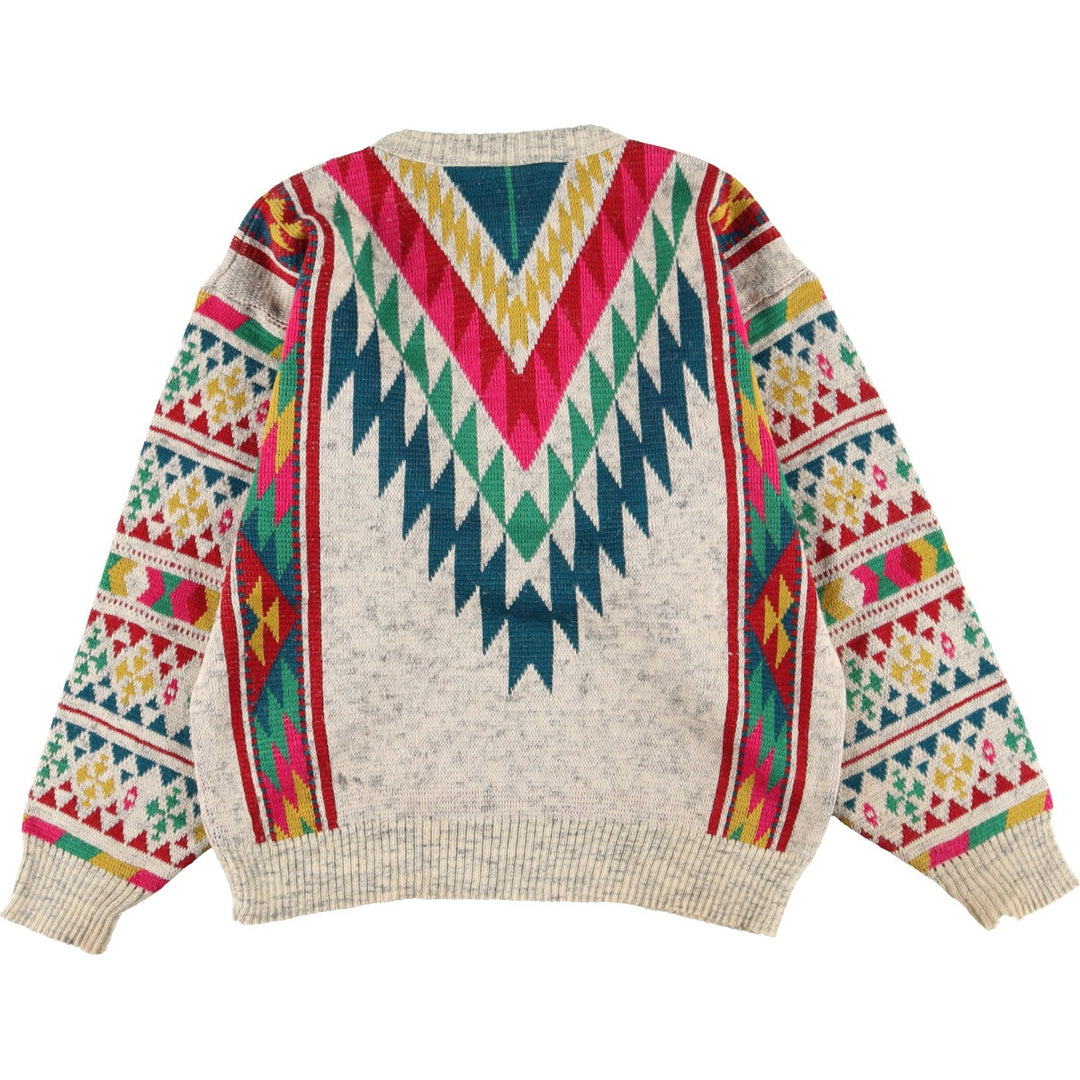 Native Pattern Acrylic Knit Sweater Made in Italy Men's M /eaa340590