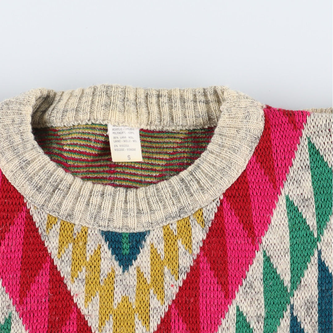 Native Pattern Acrylic Knit Sweater Made in Italy Men's M /eaa340590