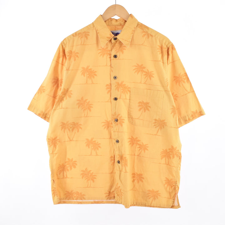 REYNSPOONER GENUINE MERCHANDISE All-over palm tree Hawaiian aloha shirt, made in Hawaii, men's L, vintage /eaa340754