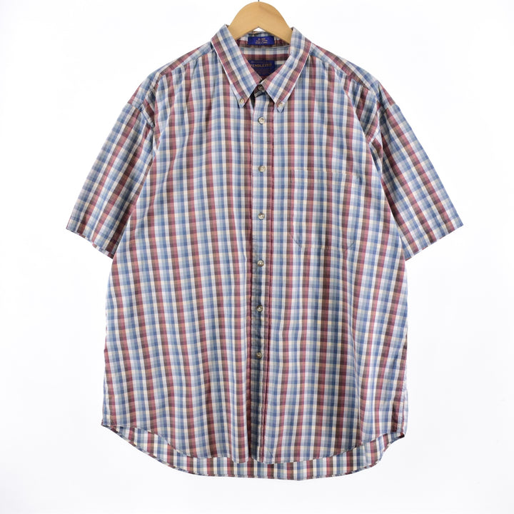 00'S Pendleton Short Sleeve Button Down Check Shirt Men's XXL /eaa340790