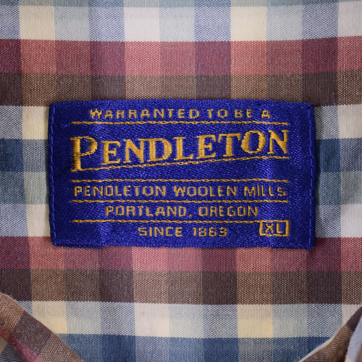 00'S Pendleton Short Sleeve Button Down Check Shirt Men's XXL /eaa340790