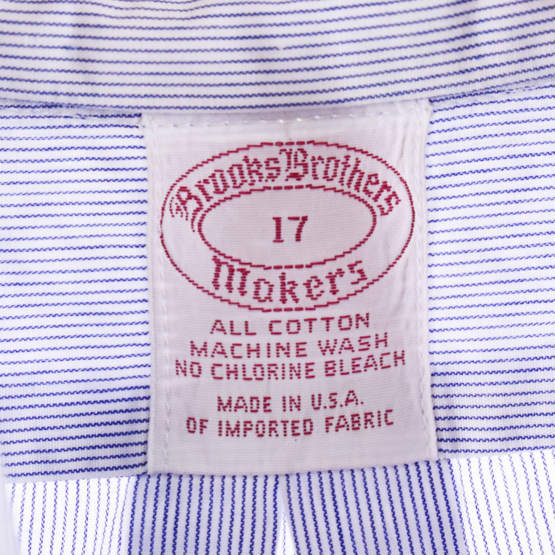 Brooks Brothers MAKERS Short Sleeve Button Down Striped Shirt Made in USA Men's L /eaa341121