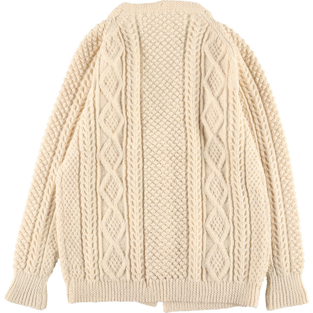 Fisherman Aran Knit Cardigan Men's M /eaa341250