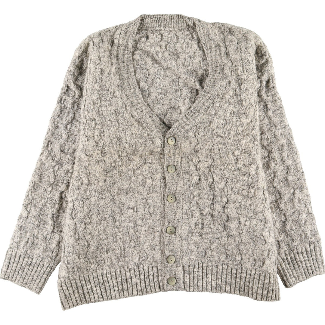 Cable knit wool knit cardigan, men's L /eaa341256