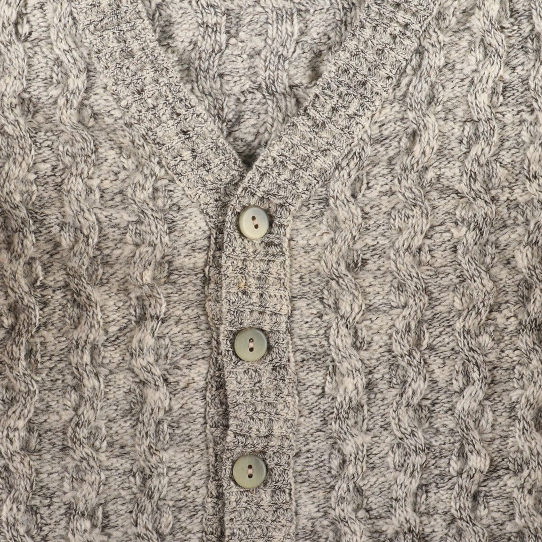 Cable knit wool knit cardigan, men's L /eaa341256