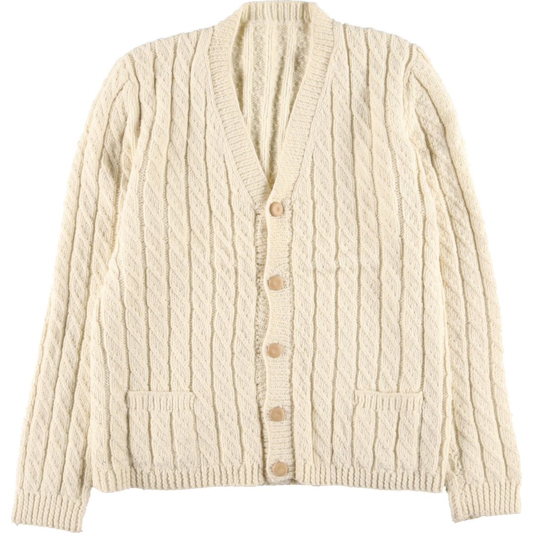 Cable knit wool knit cardigan, men's XL /eaa341259