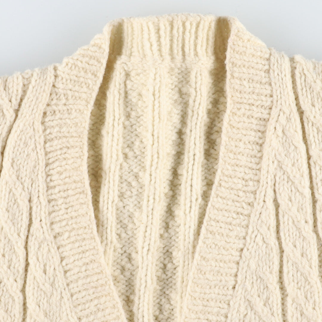 Cable knit wool knit cardigan, men's XL /eaa341259