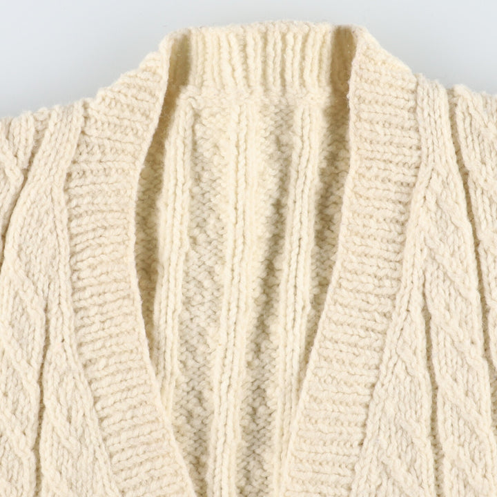 Cable knit wool knit cardigan, men's XL /eaa341259