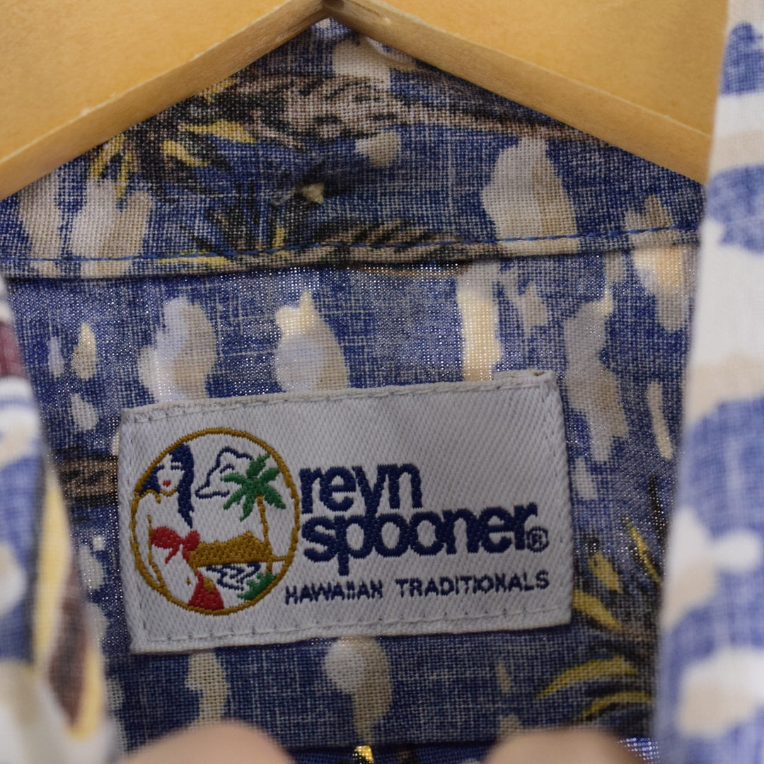 90'S REYNSPOONER Swimsuit Tag Bikini Tag All-Over Print Button-Down Hawaiian Aloha Shirt Men's L Vintage /eaa341347