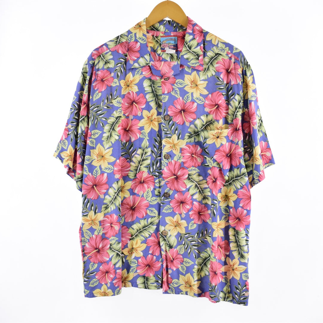 REYNSPOONER JOE KEALOHA'S Rayon Open Collar All-Over Hibiscus Pattern Hawaiian Aloha Shirt Men's XL /eaa341357