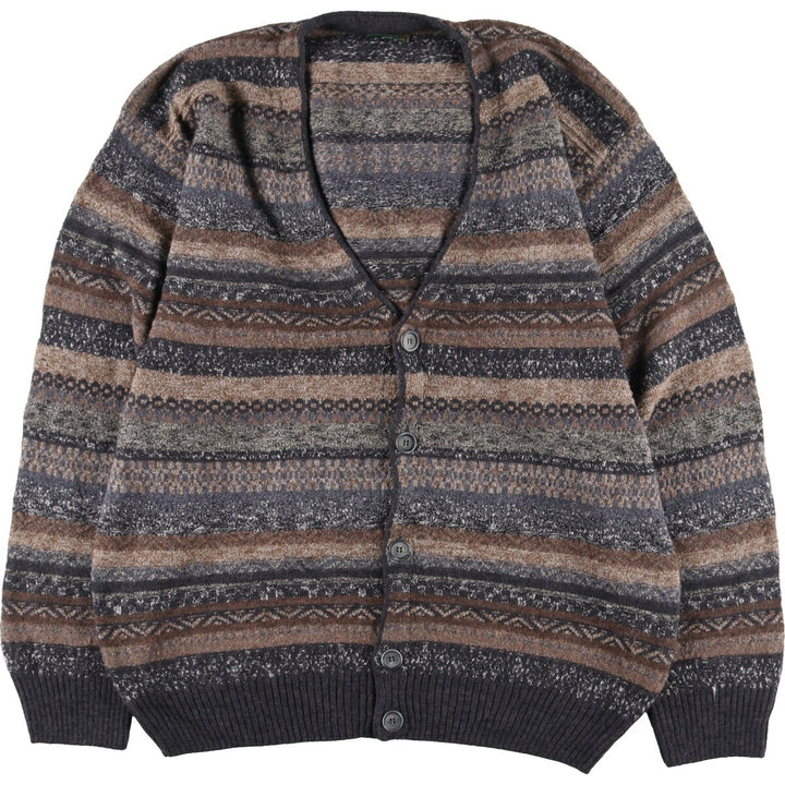 CONTE MASSIMO all-over print wool knit cardigan, men's XL /eaa341478