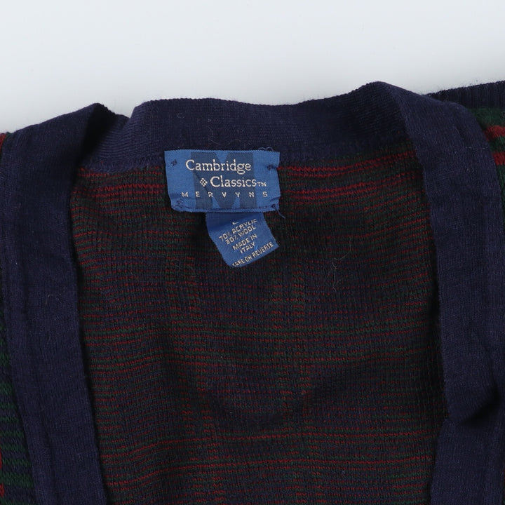 Cambridge Classics Check Pattern Acrylic Knit Cardigan Men's XXL /eaa341487