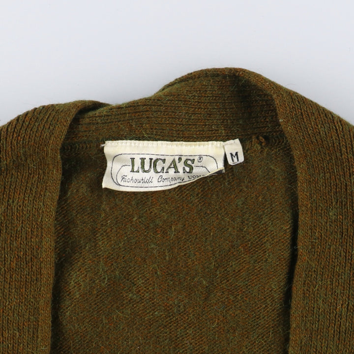 LUCA'S All-over Pattern Wool Knit Cardigan Men's XL /eaa341488